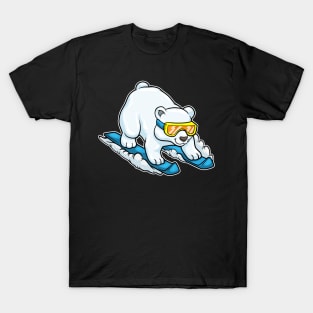 Polar bear as Skier with Skis & Ski goggles T-Shirt